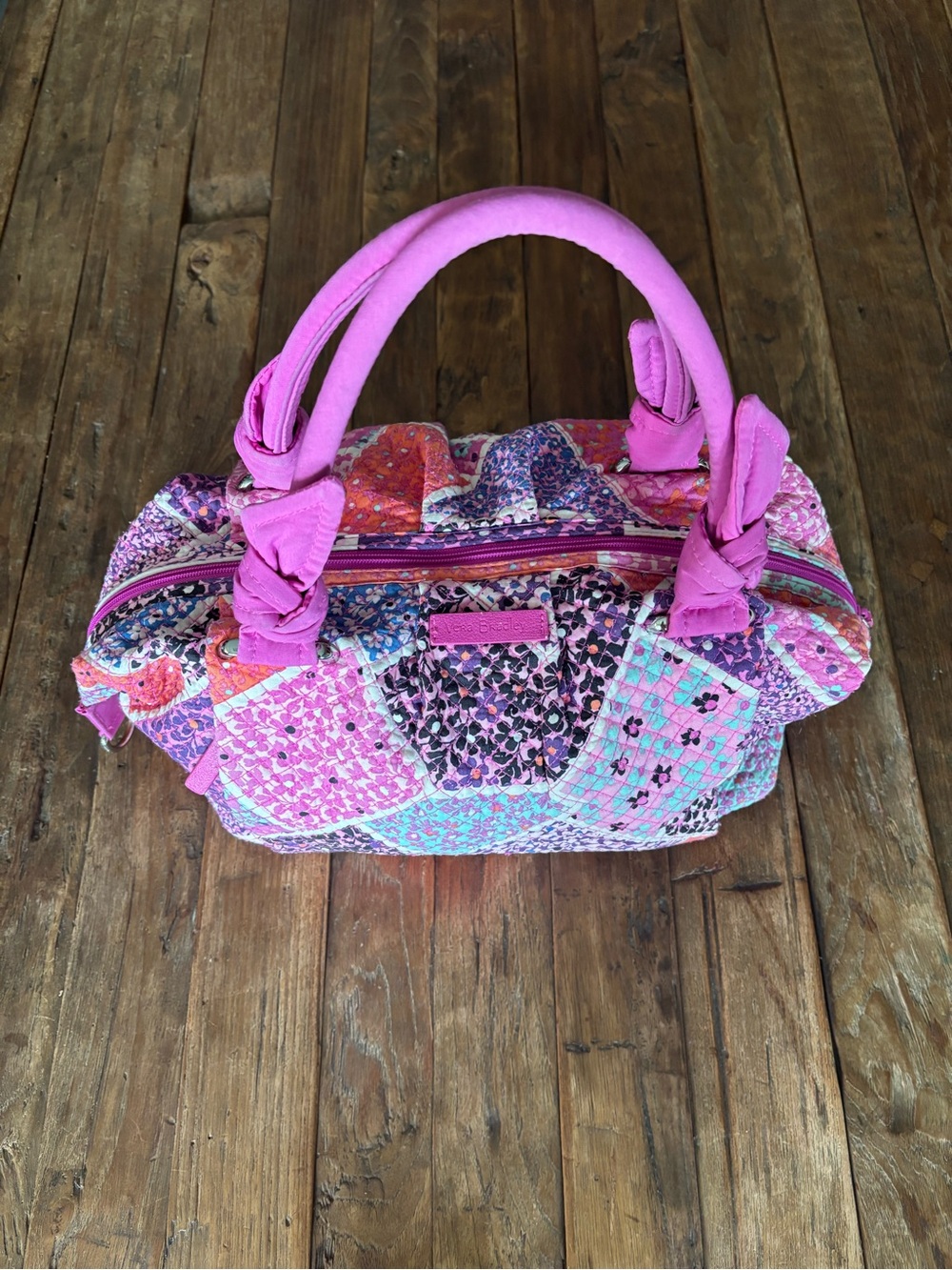 Vera Bradley Pink Patchwork Quilted Shoulder Bag